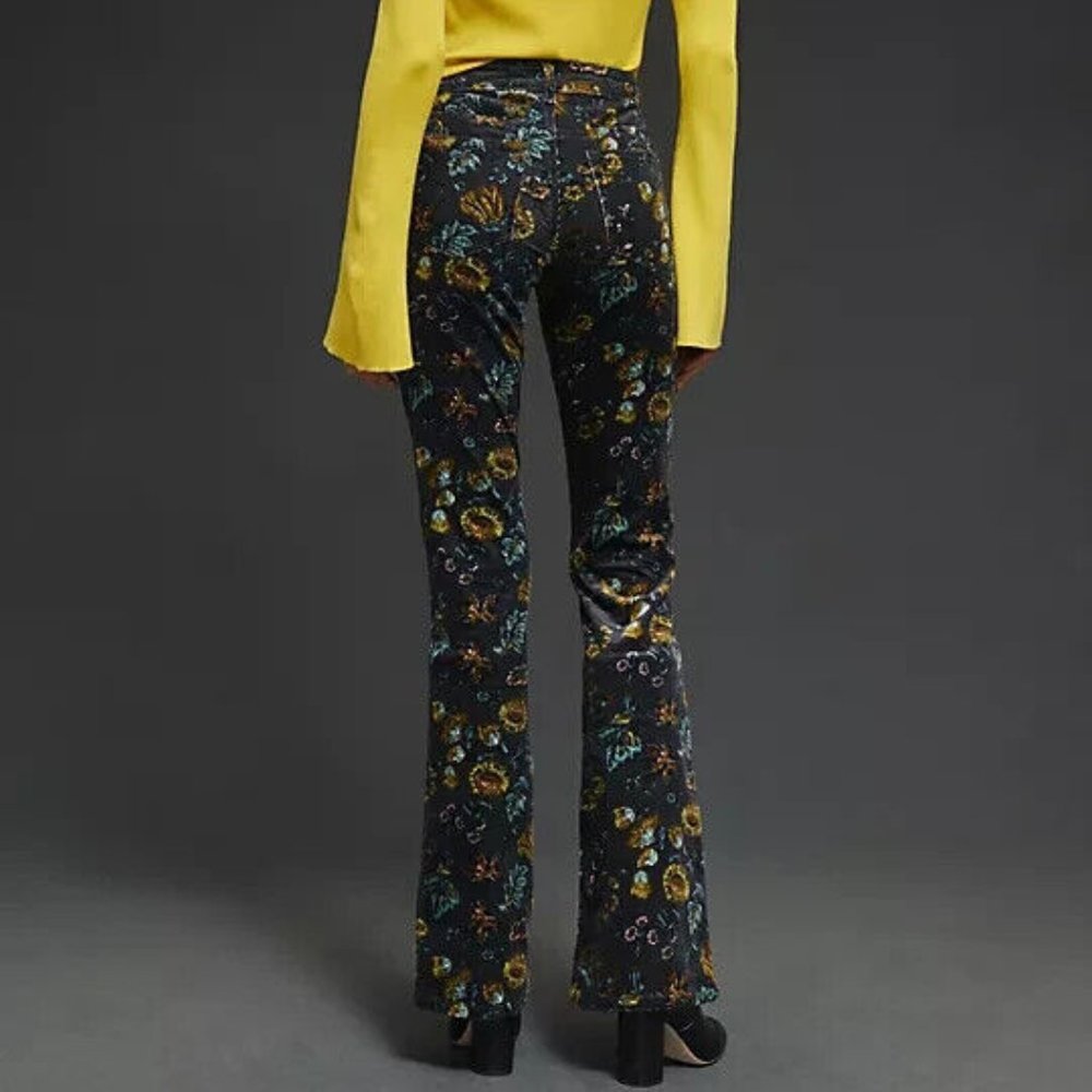 Anthropologie Pilcro 34 NWT The Icon Corduroy Flare Low-Rise Jeans Pants Floral - Picture 7 of 8